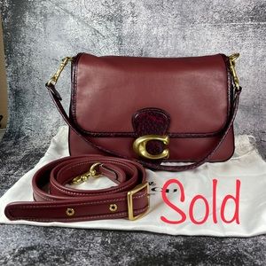 ♥︎ Soft Wine Tabby Shoulder Bag with Snakeskin Detail GUC ♥︎